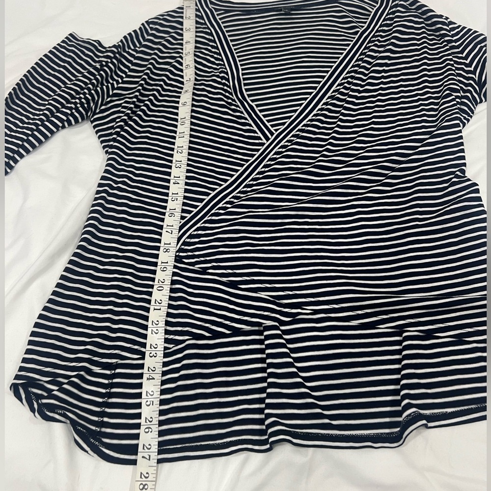 Talbots long sleeve blue and white stripes cardigan size small - Picture 5 of 7